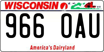 WI license plate 966OAU