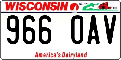WI license plate 966OAV