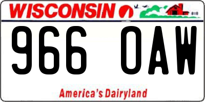 WI license plate 966OAW