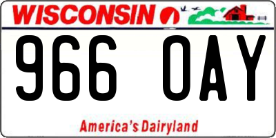 WI license plate 966OAY