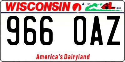 WI license plate 966OAZ
