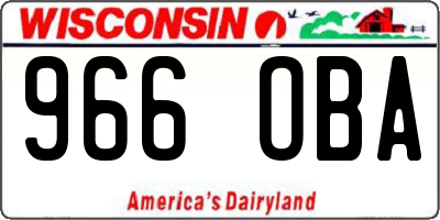 WI license plate 966OBA