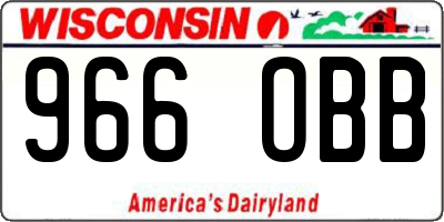 WI license plate 966OBB