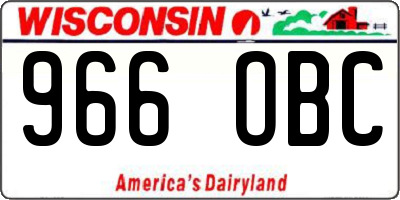 WI license plate 966OBC