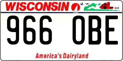 WI license plate 966OBE