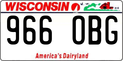 WI license plate 966OBG