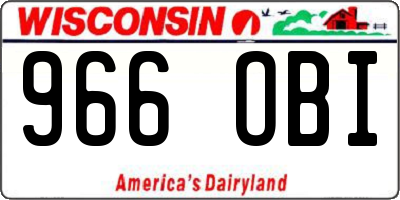 WI license plate 966OBI