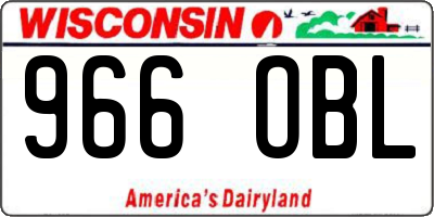 WI license plate 966OBL