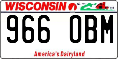 WI license plate 966OBM