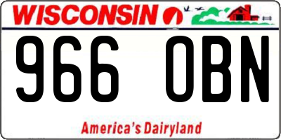 WI license plate 966OBN