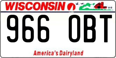 WI license plate 966OBT