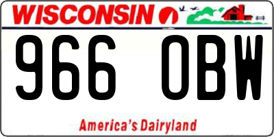 WI license plate 966OBW