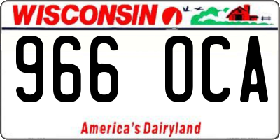 WI license plate 966OCA