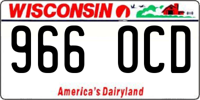 WI license plate 966OCD