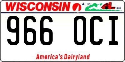 WI license plate 966OCI