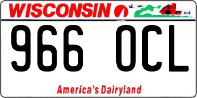 WI license plate 966OCL