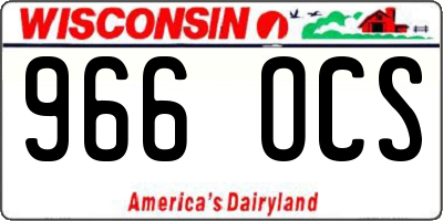 WI license plate 966OCS