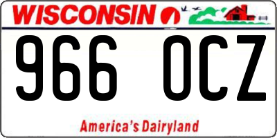 WI license plate 966OCZ