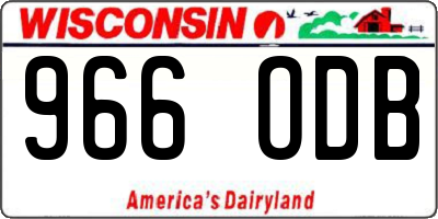 WI license plate 966ODB