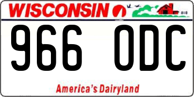 WI license plate 966ODC