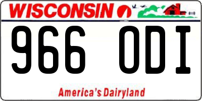 WI license plate 966ODI
