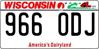 WI license plate 966ODJ