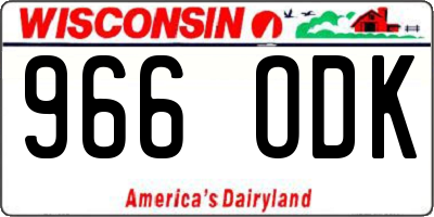 WI license plate 966ODK