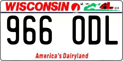 WI license plate 966ODL