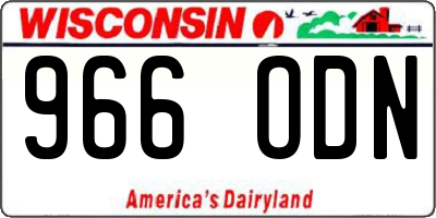 WI license plate 966ODN