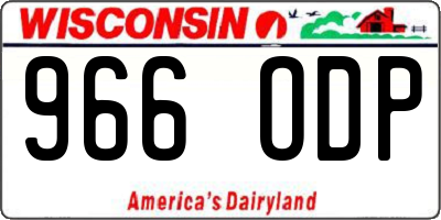 WI license plate 966ODP