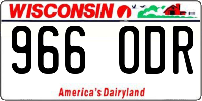 WI license plate 966ODR