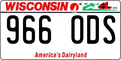 WI license plate 966ODS