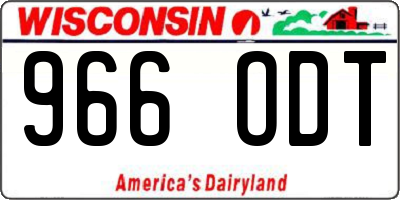 WI license plate 966ODT