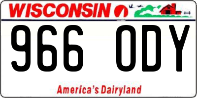 WI license plate 966ODY