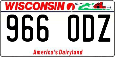 WI license plate 966ODZ