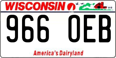 WI license plate 966OEB