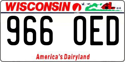 WI license plate 966OED