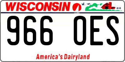 WI license plate 966OES