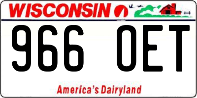 WI license plate 966OET