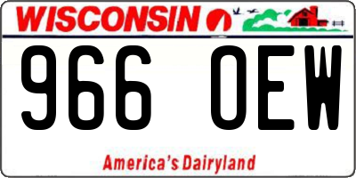 WI license plate 966OEW