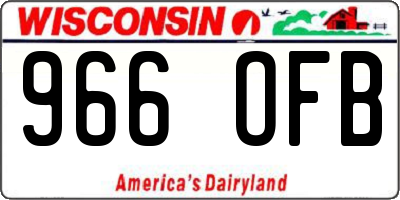 WI license plate 966OFB