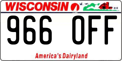 WI license plate 966OFF