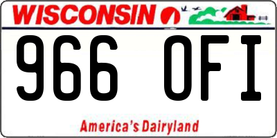WI license plate 966OFI