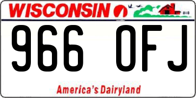 WI license plate 966OFJ
