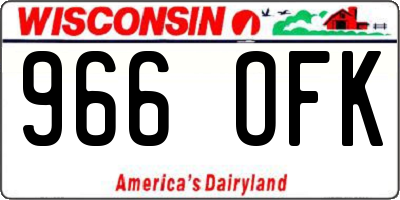 WI license plate 966OFK