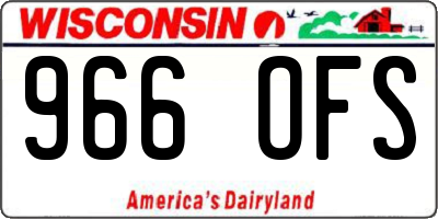 WI license plate 966OFS