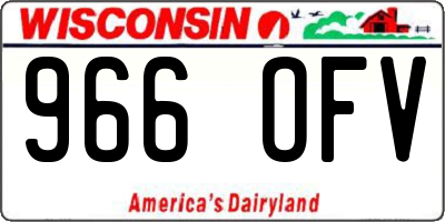 WI license plate 966OFV