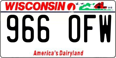 WI license plate 966OFW
