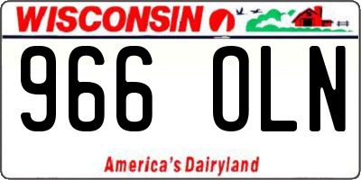 WI license plate 966OLN