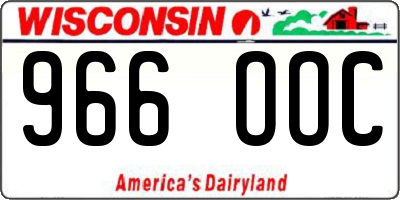 WI license plate 966OOC